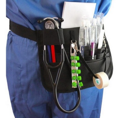 Customized Durable Utility Nurse Fanny Medical Nursing Tools Kits Organizer Belt Nurses Waist Pouch Hip Bag with Stethoscope Holder